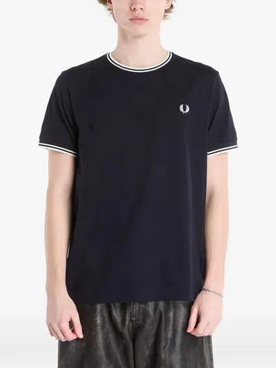 Fred Perry Mens Twin Tipped T-shirt Nos In Blue