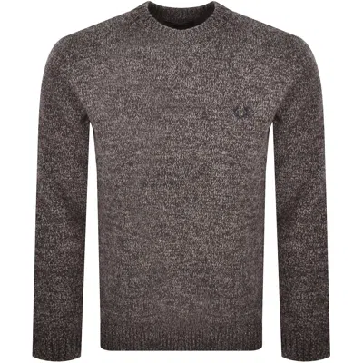 Fred Perry Twisted Marl Jumper In Brown