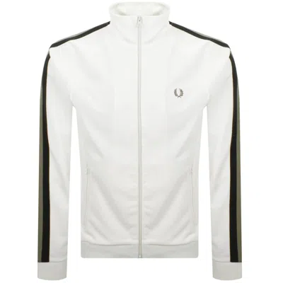 Fred Perry Two Colour Tape Track Jacket Cream In White