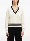 Fred Perry V-neck Sweater In Neutral