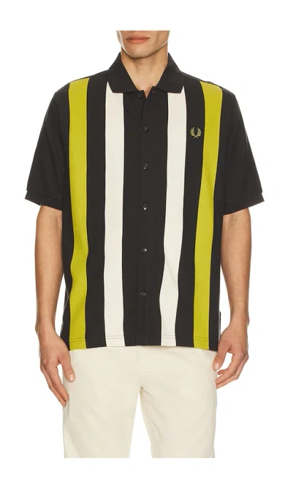 FRED PERRY VERTICAL STRIPE KNITTED SHIRT