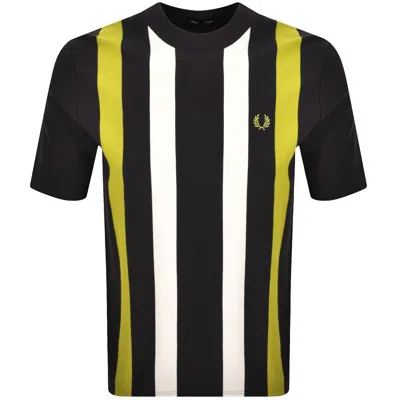 Fred Perry Vertical Stripe T Shirt Anchor Grey In Multi