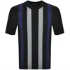 Fred Perry Vertical-stripe T-shirt In Black