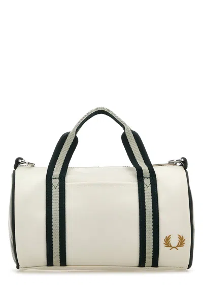 FRED PERRY WHITE CANVAS HANDBAG
