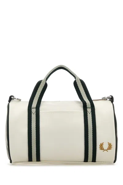 FRED PERRY WHITE CANVAS HANDBAG