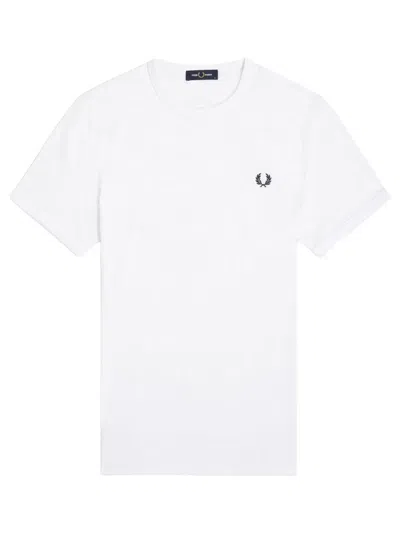 FRED PERRY FRED PERRY WHITE COTTON T-SHIRT