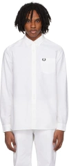 FRED PERRY WHITE EMBROIDERED SHIRT