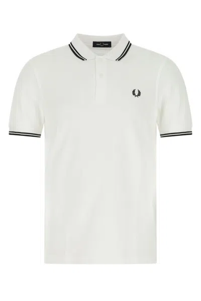 Fred Perry White Piquet Polo Shirt