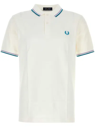 Fred Perry Logo-embroidered Cotton Polo Shirt In White