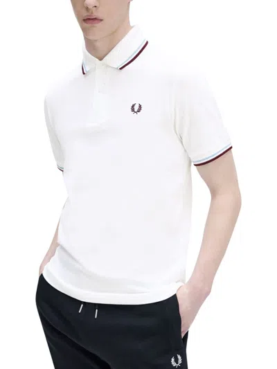 Fred Perry Mens Twin Tipped Signature Polo Shirt Nos In White