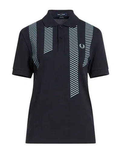 Fred Perry Woman Polo Shirt Navy Size Xs Cotton In Blue