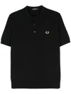 Fred Perry Logo-embroidered Polo Shirt In Black
