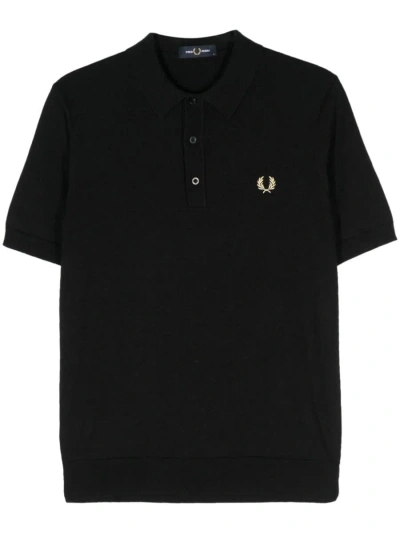 Fred Perry Wool And Cotton Blend Shirt In Black