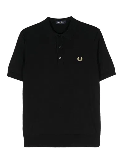Fred Perry Wool And Cotton Blend Shirt In Black