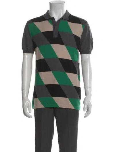 Pre-owned Fred Perry Wool Colorblock Pattern Polo Shirt In Multi