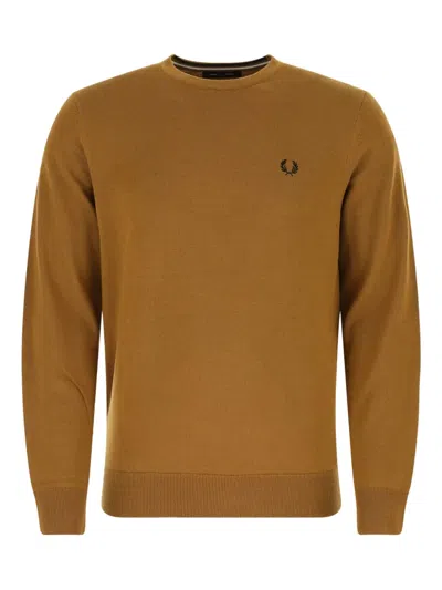 Fred Perry Wool-cotton Blend Crew-neck Sweater