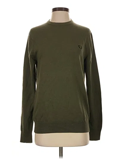 Pre-owned Fred Perry Wool Pullover Sweater In Green
