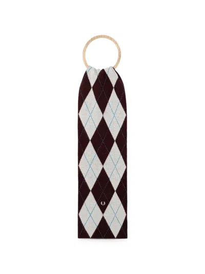 Fred Perry Patterned Scarf In Black
