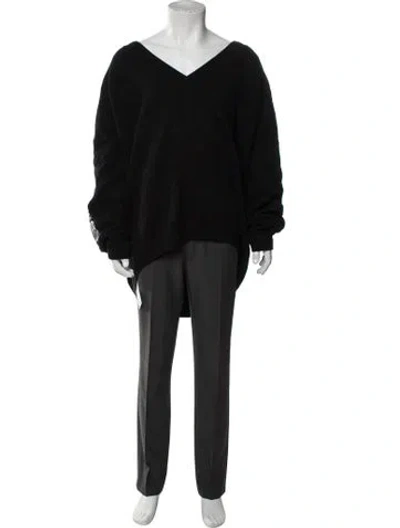 Pre-owned Fred Perry Wool V-neck Pullover In Black