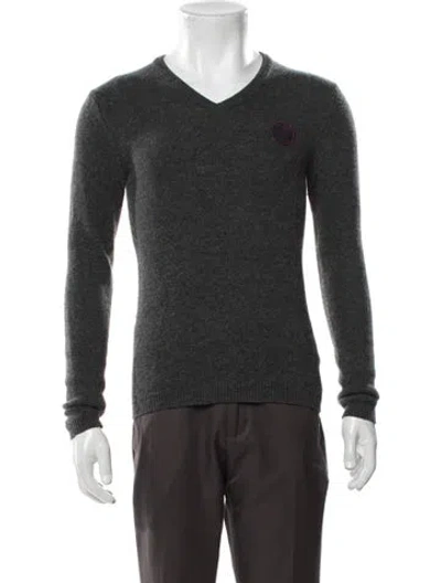 Pre-owned Fred Perry Wool V-neck Pullover In Grey
