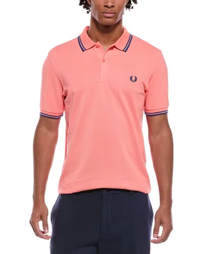 Fred Perry Woven Polo Shirt In Pink