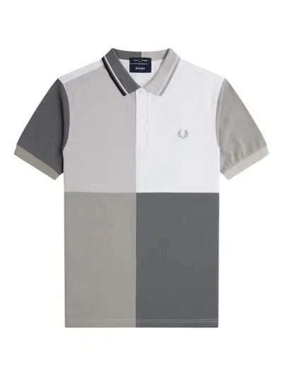 Fred Perry X Beams Panelled Cotton Polo Shirt In Yellow