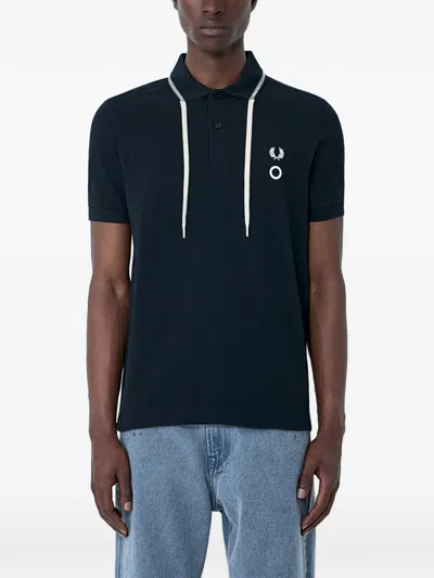 Fred Perry X Craig Green Drawstring Polo Shirt In Black