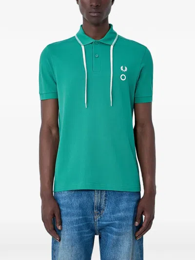 Fred Perry X Craig Green Logo-embroidered Polo Shirt In Blue