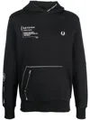Fred Perry X Gate194 Signature-print Hoodie In Black