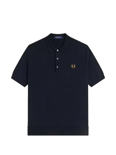 Fred Perry X Meyba Logo-embroidered Polo Shirt In Blue
