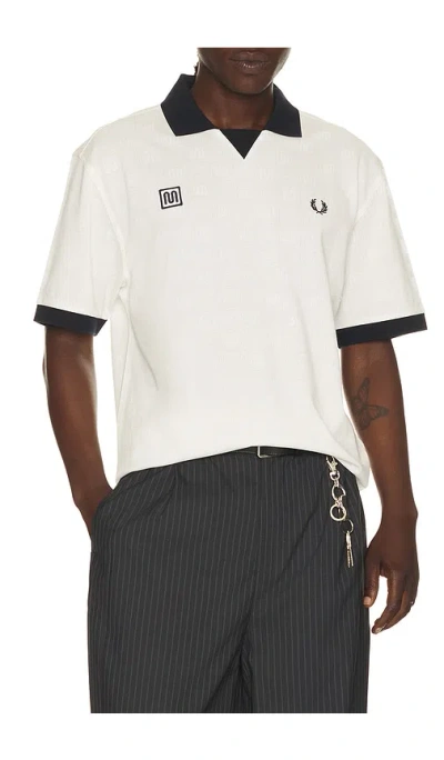 Fred Perry Contrast Collar Short Sleeve Casual Top In Multi