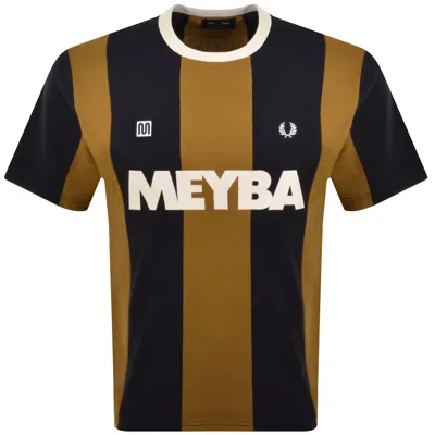 Fred Perry Meyba Cut And Sew Polo Shirt Navy In Brown