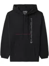 Fred Perry X Raf Simons Logo-embroidered Hoodie In Schwarz