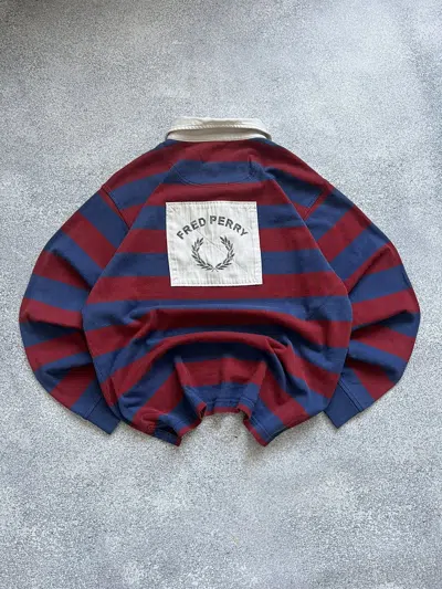 Pre-owned Fred Perry X Vintage Fred Perry Rugby In Blue/red