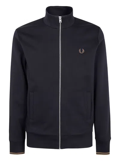Fred Perry Zip Logo Sweatshirt In Black