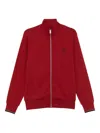 Fred Perry Zip-neck Cotton Sweatershirt In Red