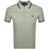 Fred Perry Zip Neck Crepe Polo T Shirt Green In Green