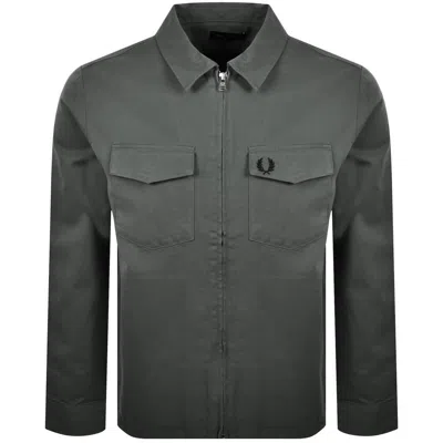 Fred Perry Zip Overshirt Green