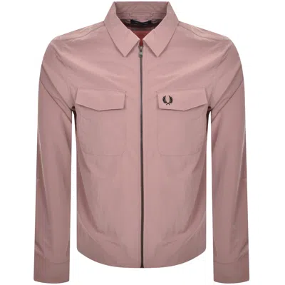 Fred Perry Zip Overshirt Pink