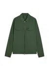 Fred Perry Logo-embroidered Crinkled Shell Overshirt In Green