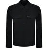 Fred Perry Zip Pocket Overshirt Black In Black