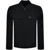 Fred Perry Zip Pocket Overshirt Black In Black
