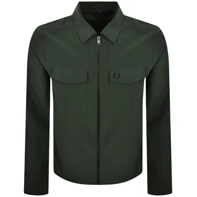 Fred Perry Zip Pocket Overshirt Court Green