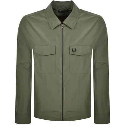 Fred Perry Zip Pocket Overshirt Green