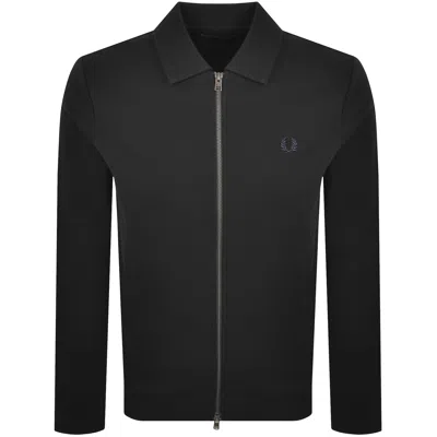 Fred Perry Zip Through Collared Sweatshirt Black