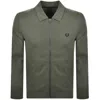 Fred Perry Zip Through Collared Sweatshirt Green In Green