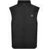 FRED PERRY FRED PERRY ZIP THROUGH GILET BLACK