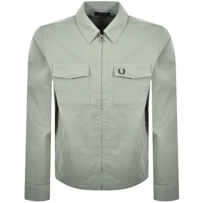 Fred Perry Zip Through Overshirt Bayleaf Green