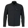 Fred Perry Zip Through Overshirt Black In Blue