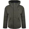Fred Perry Padded Jacket With Hood And Drawstrings In Green